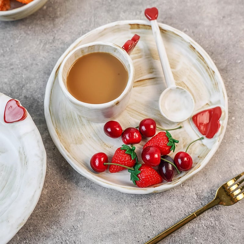 Handmade ceramic bowl and plate set