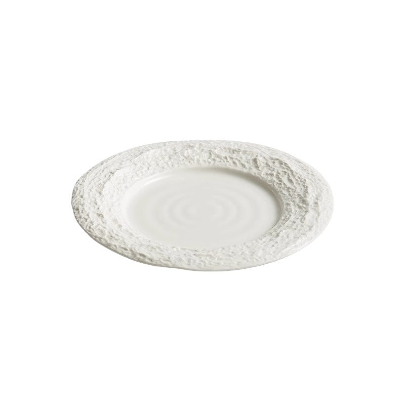 Embossed stone dinner plate