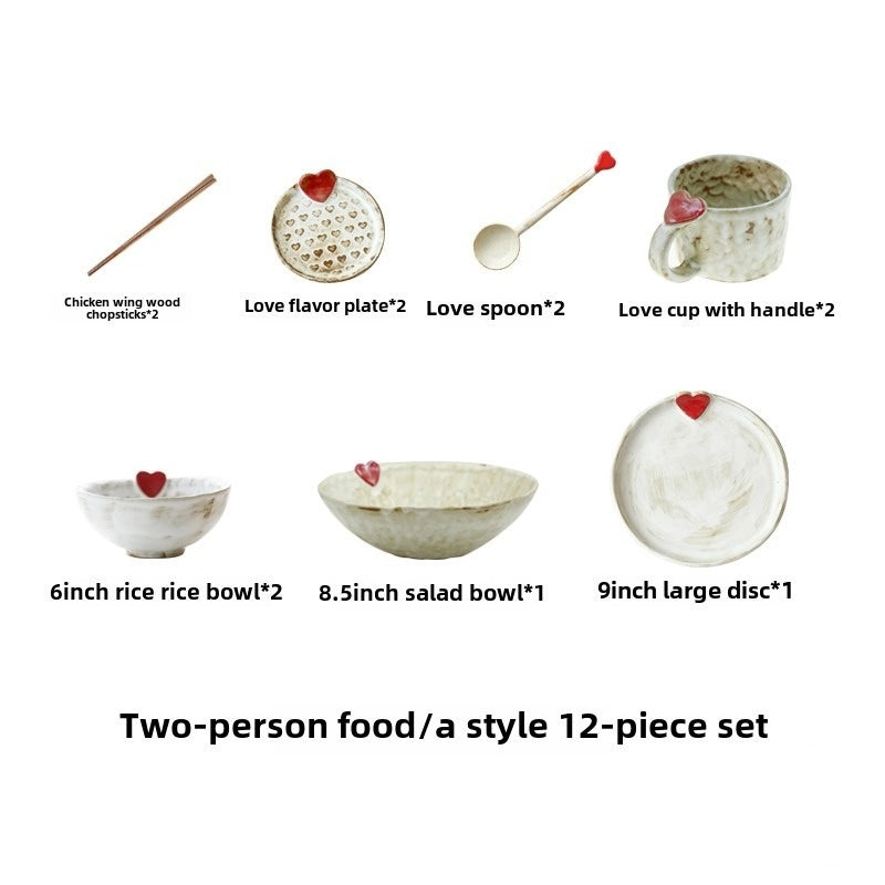 Handmade ceramic bowl and plate set